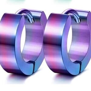 Multicolored Huggie Hinged hoop earrings